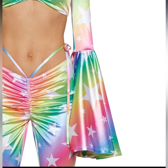 Dolls-kill Celestial Stars Bell Sleeve Top And Super Flare Pant - Picture 4 of 5